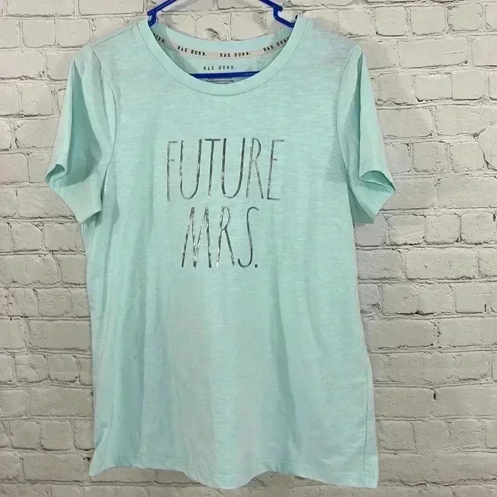 Rae Dunn “FUTURE MRS.” T-shirt Medium Blue